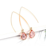 Water Drop Vintage Long Crystal Glass Earrings.