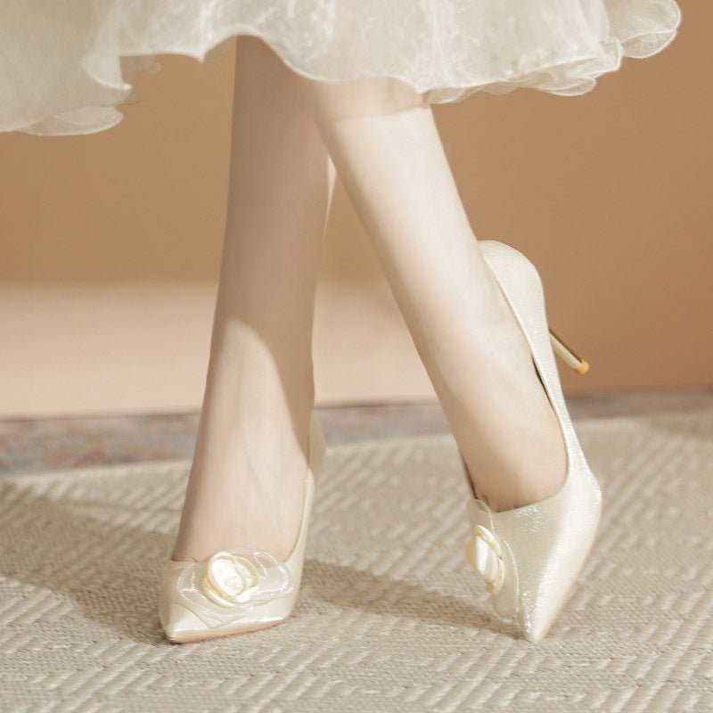 Wedding Shoes Stiletto High-end Applique High Heels.