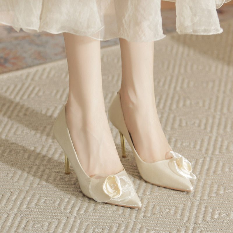 Wedding Shoes Stiletto High-end Applique High Heels.