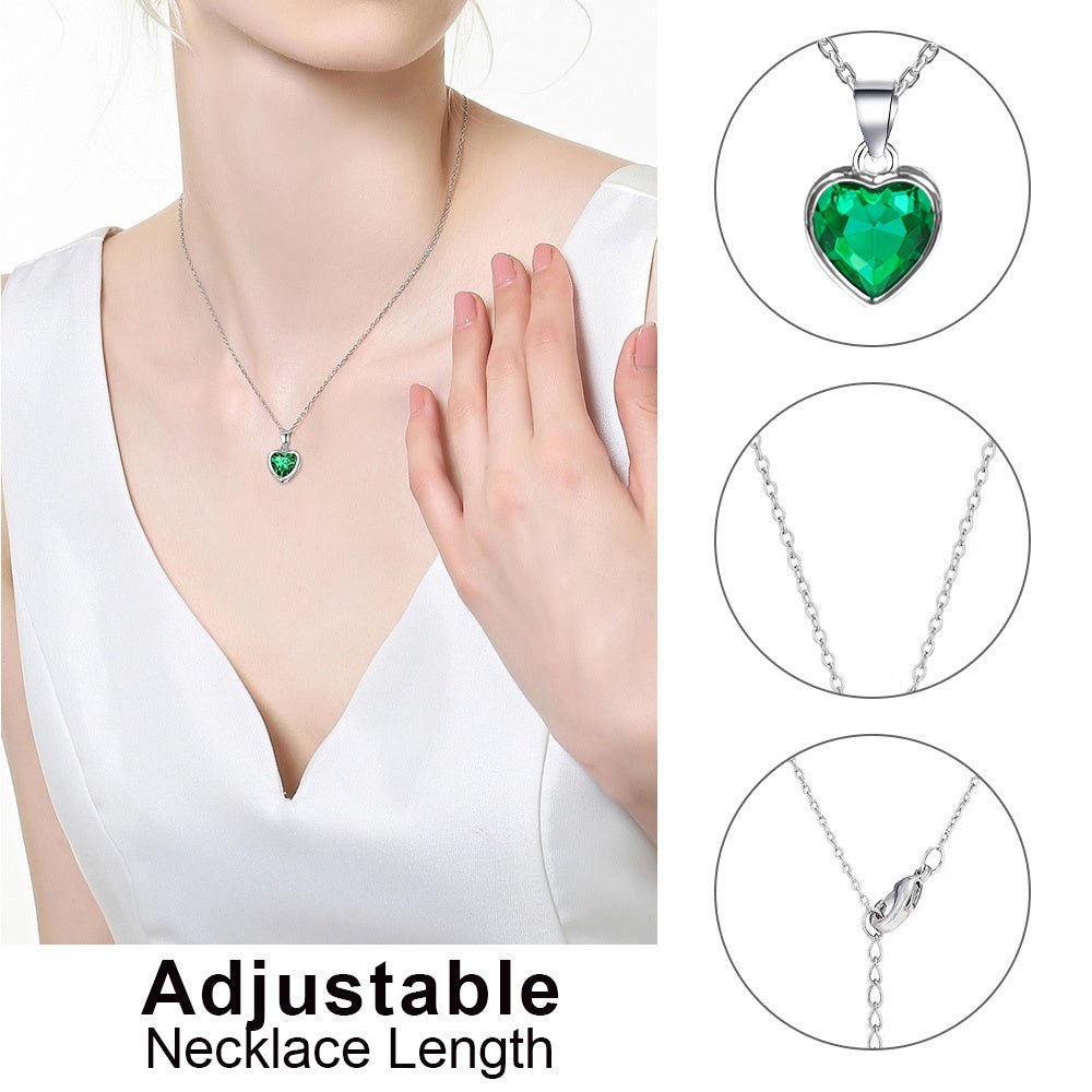 Wishing Heart Shaped Emerald Necklace.
