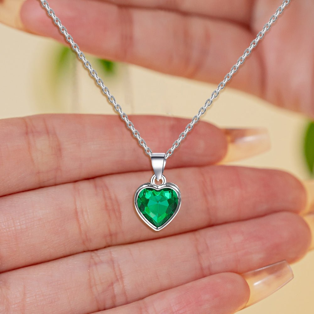 Wishing Heart Shaped Emerald Necklace.