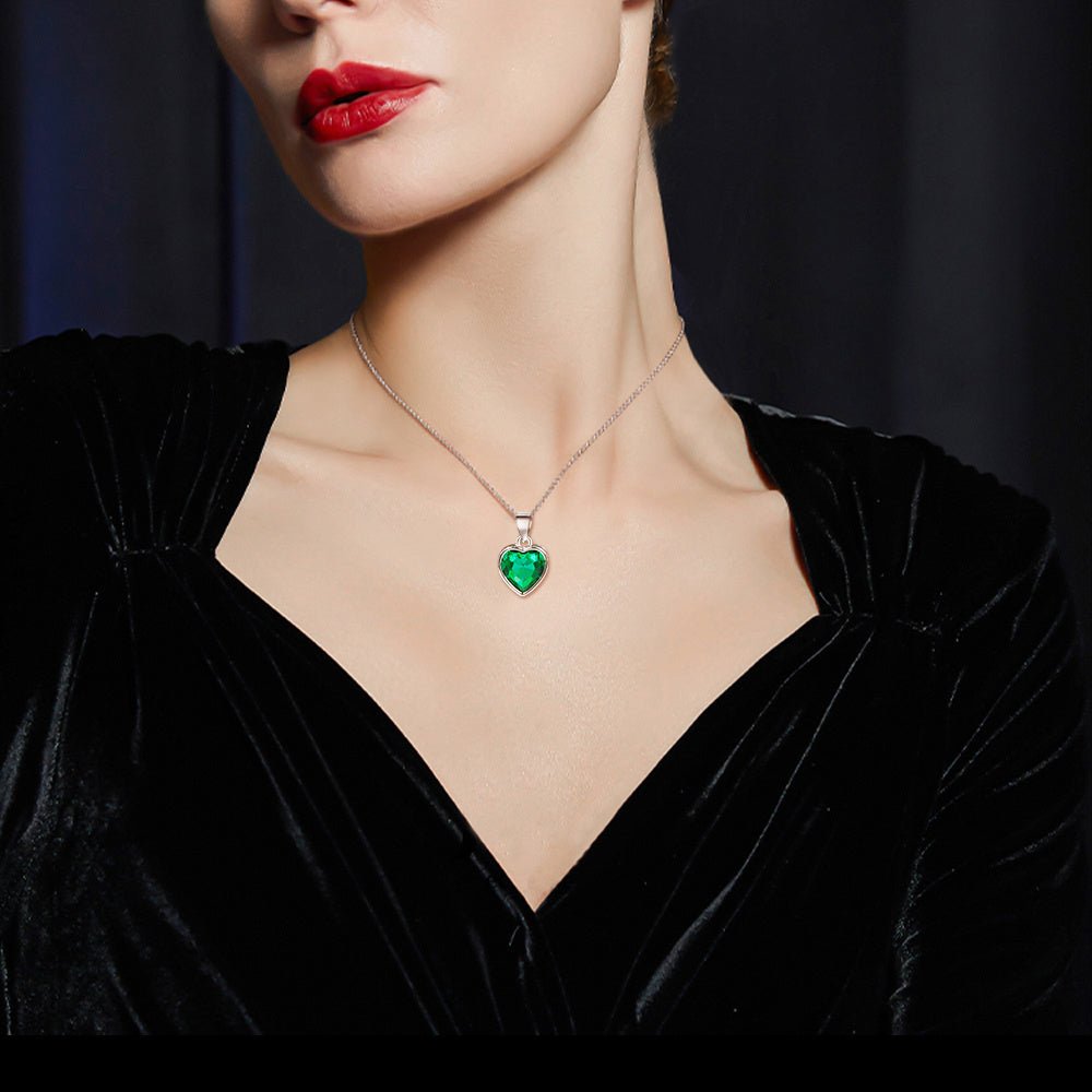 Wishing Heart Shaped Emerald Necklace.