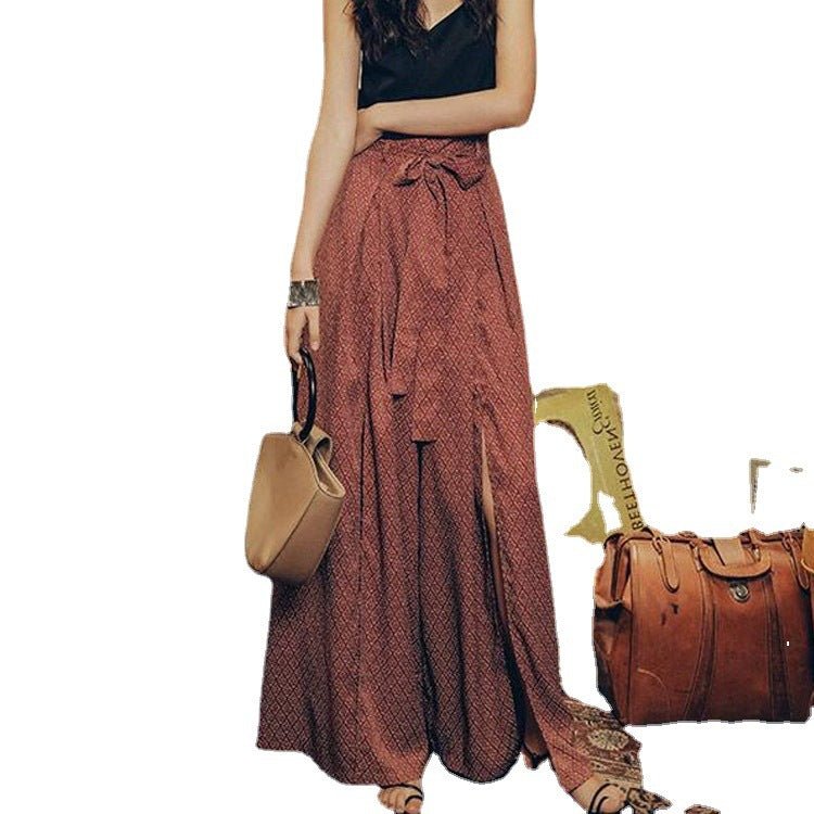 Women With Open Pants And Wide Legs.
