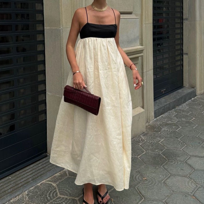 Women's Casual Cotton Linen Sleeveless Dress.