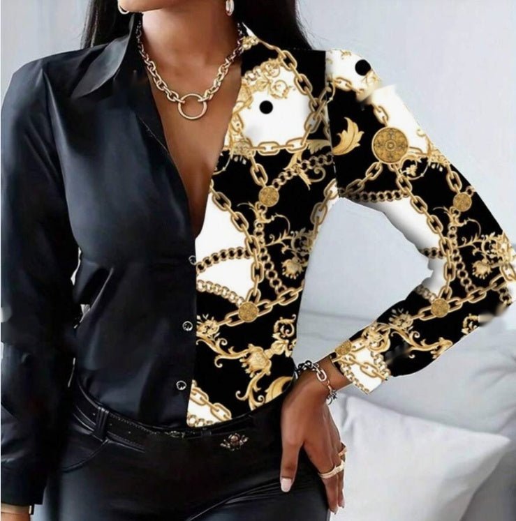 Women's Printed Belted Shirt.