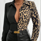 Women's Printed Belted Shirt.