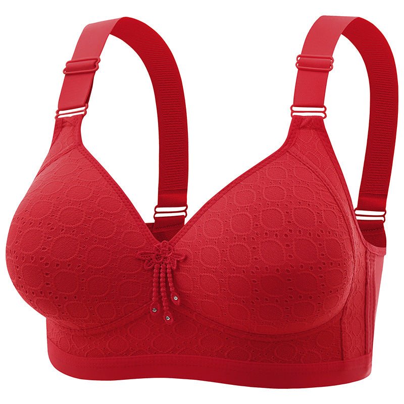 Women's Simple And Comfortable Gathering Bra Without Steel Rings.