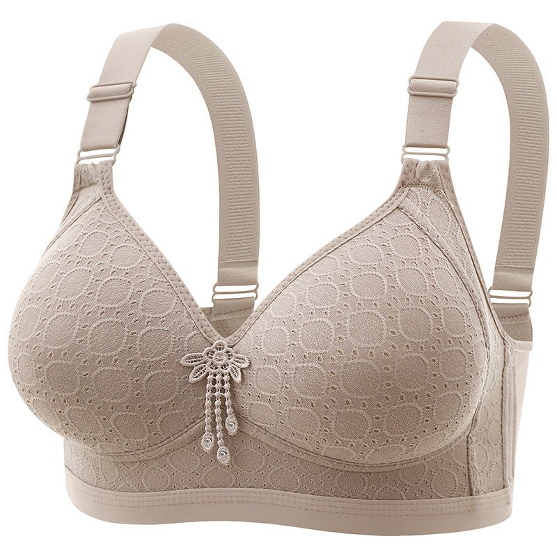 Women's Simple And Comfortable Gathering Bra Without Steel Rings.