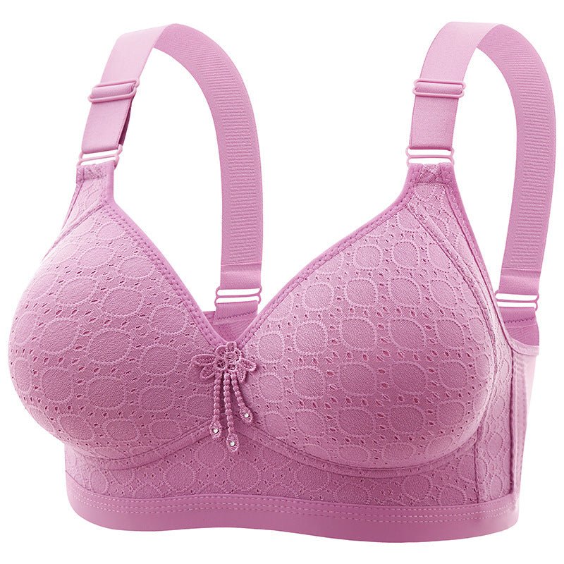 Women's Simple And Comfortable Gathering Bra Without Steel Rings.