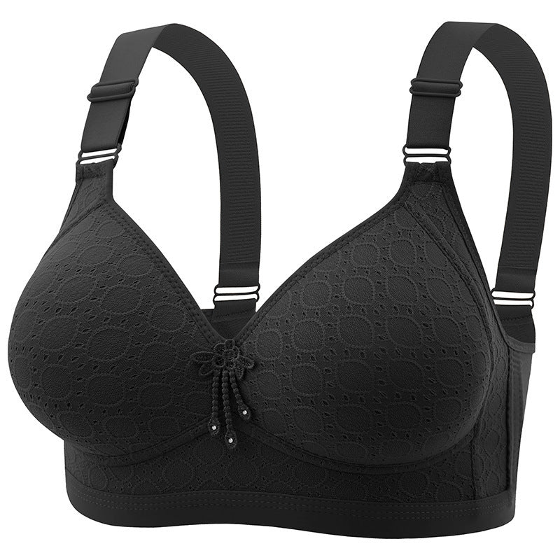 Women's Simple And Comfortable Gathering Bra Without Steel Rings.