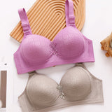 Women's Simple And Comfortable Gathering Bra Without Steel Rings.