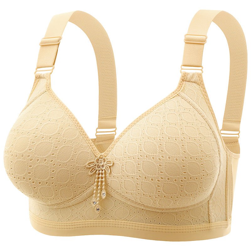 Women's Simple And Comfortable Gathering Bra Without Steel Rings.