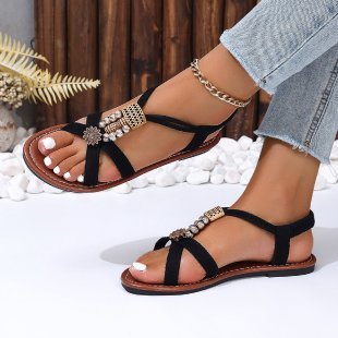 Women's Simple Metal Decorative Sandals.