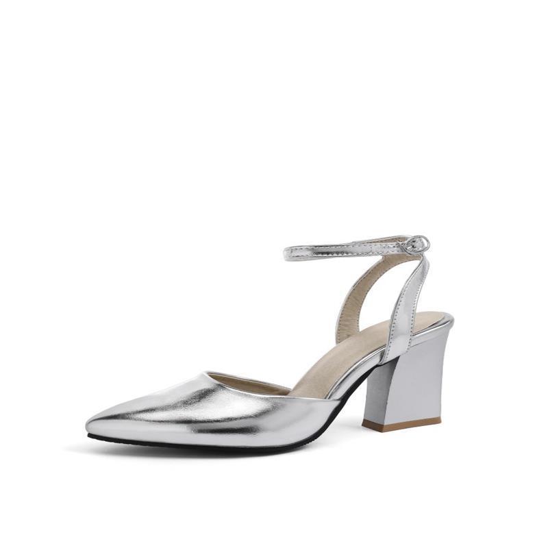 Women's Thick High Heel Pump Pointed Sandals.