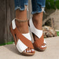 Colorblock-crossed  Wedges Sandals Summer Fashion Fish Mouth Platform Roman Shoes For Women.