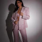 3pcs Shiny Long-sleeved Suit With Bra Lapel Blazer And Straight-leg Trousers Fashion Party Jacket Set For Women Clothing.