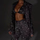 3pcs Shiny Long-sleeved Suit With Bra Lapel Blazer And Straight-leg Trousers Fashion Party Jacket Set For Women Clothing.