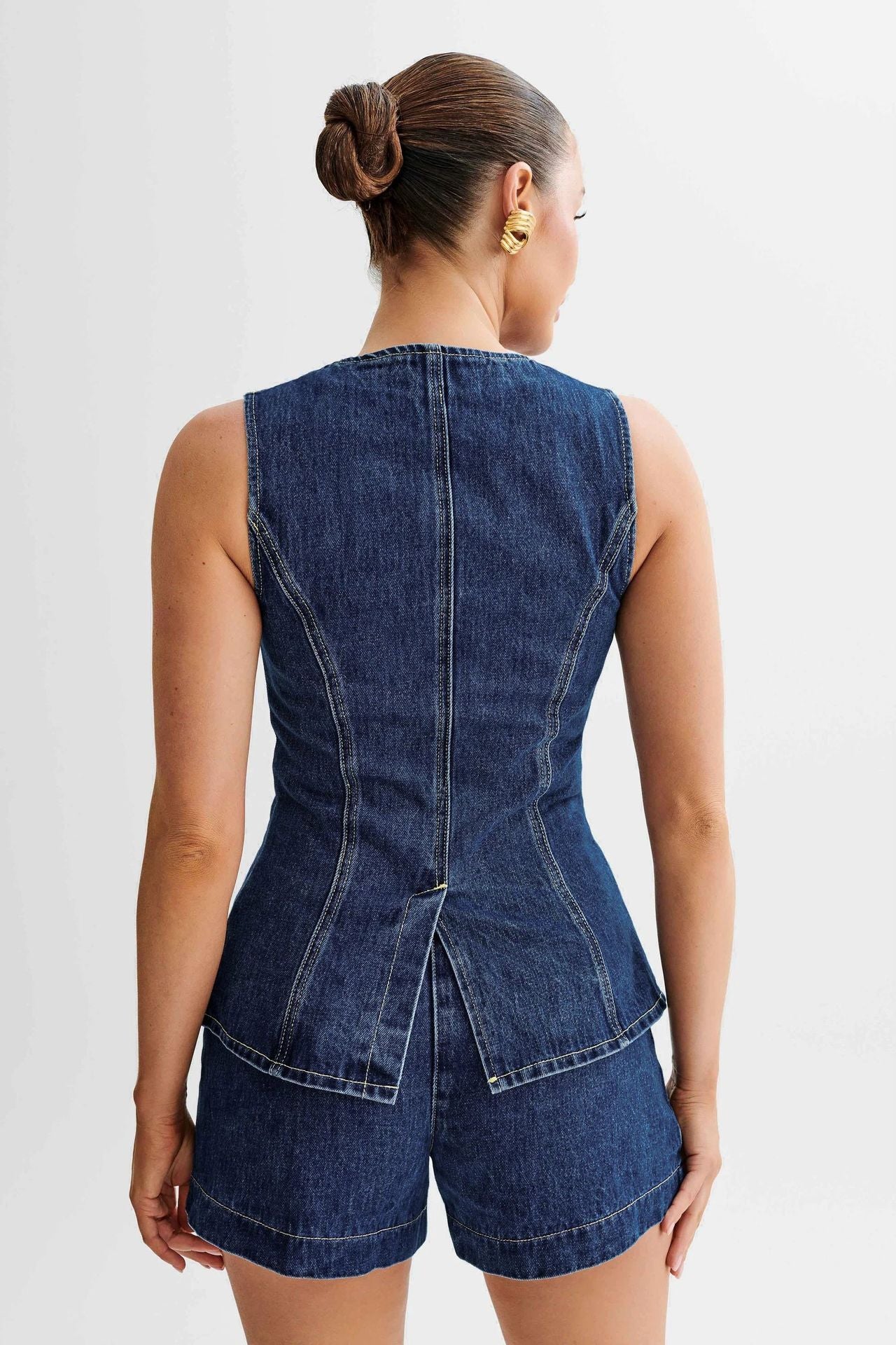 Denim Fashion Casual Sleeveless Women's Suit.