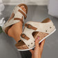 Ins Buckle Wedges Sandals Summer Fish Mouth Thick High Heel Slides Slippers Outdoor Fashion Beach Roman Shoes For Women.