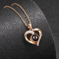 925 Silver Necklace Female Personality Projection Color Photo I Love You  Language Gifts.