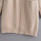 Cardigan Femme Épais à Poches – Tricot Loose Col V Décontracté Printemps Automne.