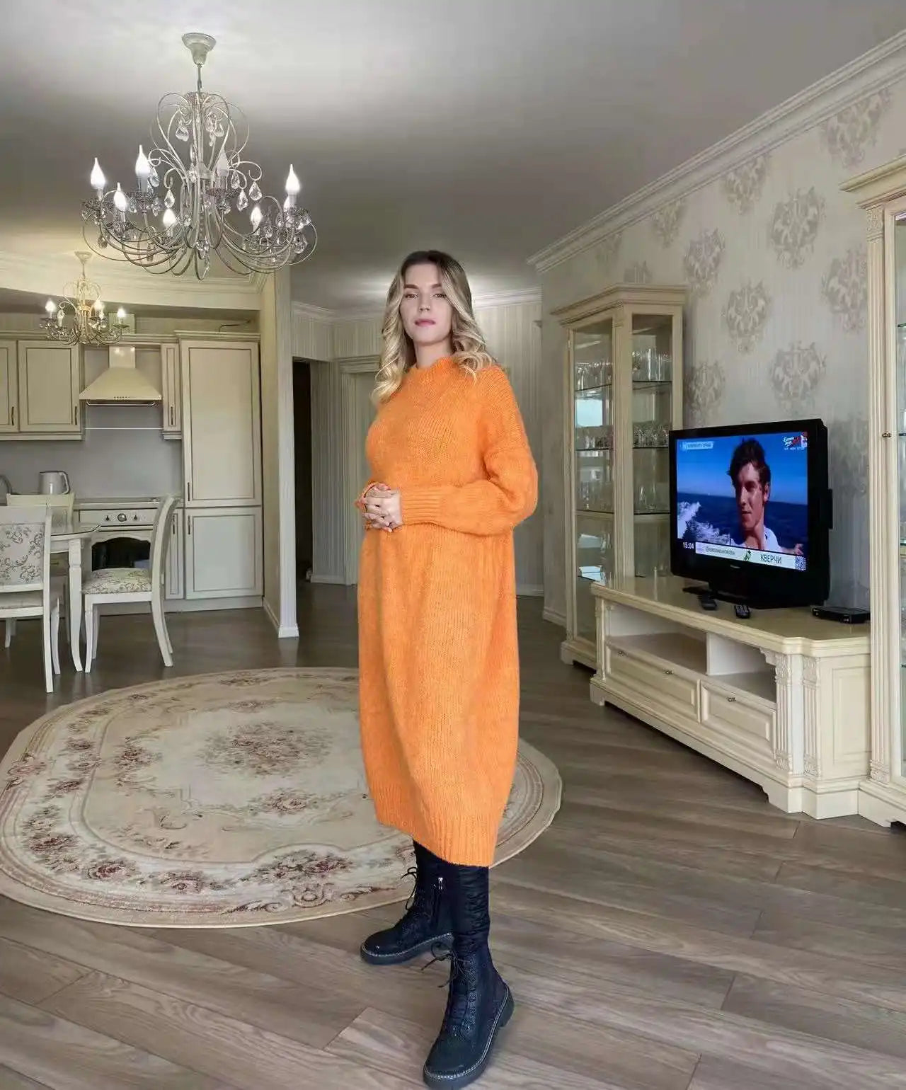 Robe Pull Longue Femme – Tricot Épais Vintage Oversize Chaud pour Automne & Hiver | F-laglam.