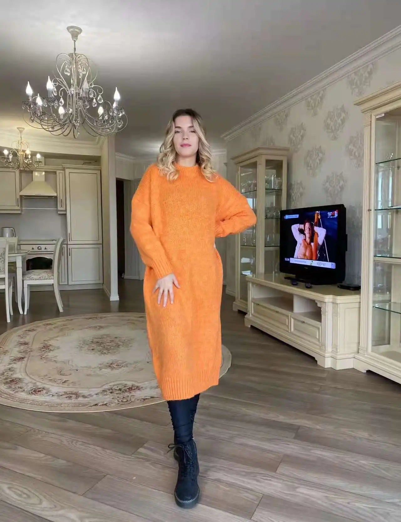 Robe Pull Longue Femme – Tricot Épais Vintage Oversize Chaud pour Automne & Hiver | F-laglam.