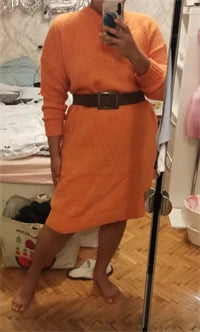 Robe Pull Longue Femme – Tricot Épais Vintage Oversize Chaud pour Automne & Hiver | F-laglam