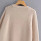 Cardigan Femme Épais à Poches – Tricot Loose Col V Décontracté Printemps Automne.