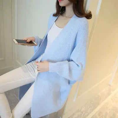 Cardigan Long Femme – Pull Oversize Manches Chauve-souris Automne Hiver | F-laglam.