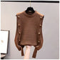 Gilet Femme Sans Manches – Pull Tricoté Col Rond Décontracté Printemps Automne.