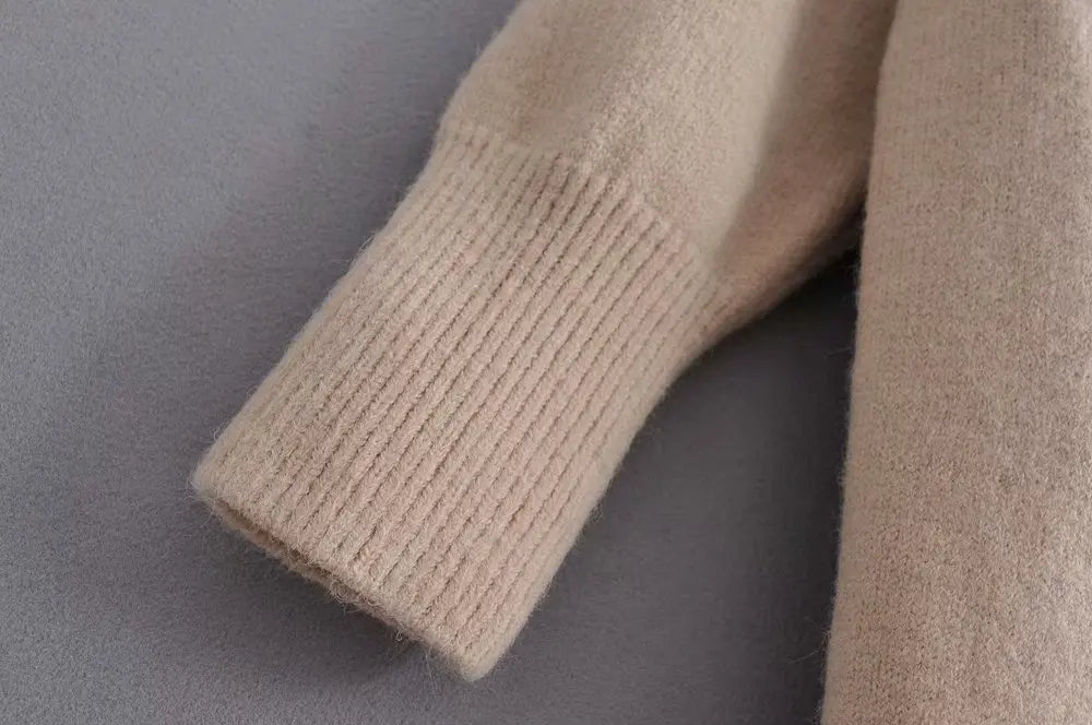 Cardigan Femme Épais à Poches – Tricot Loose Col V Décontracté Printemps Automne.
