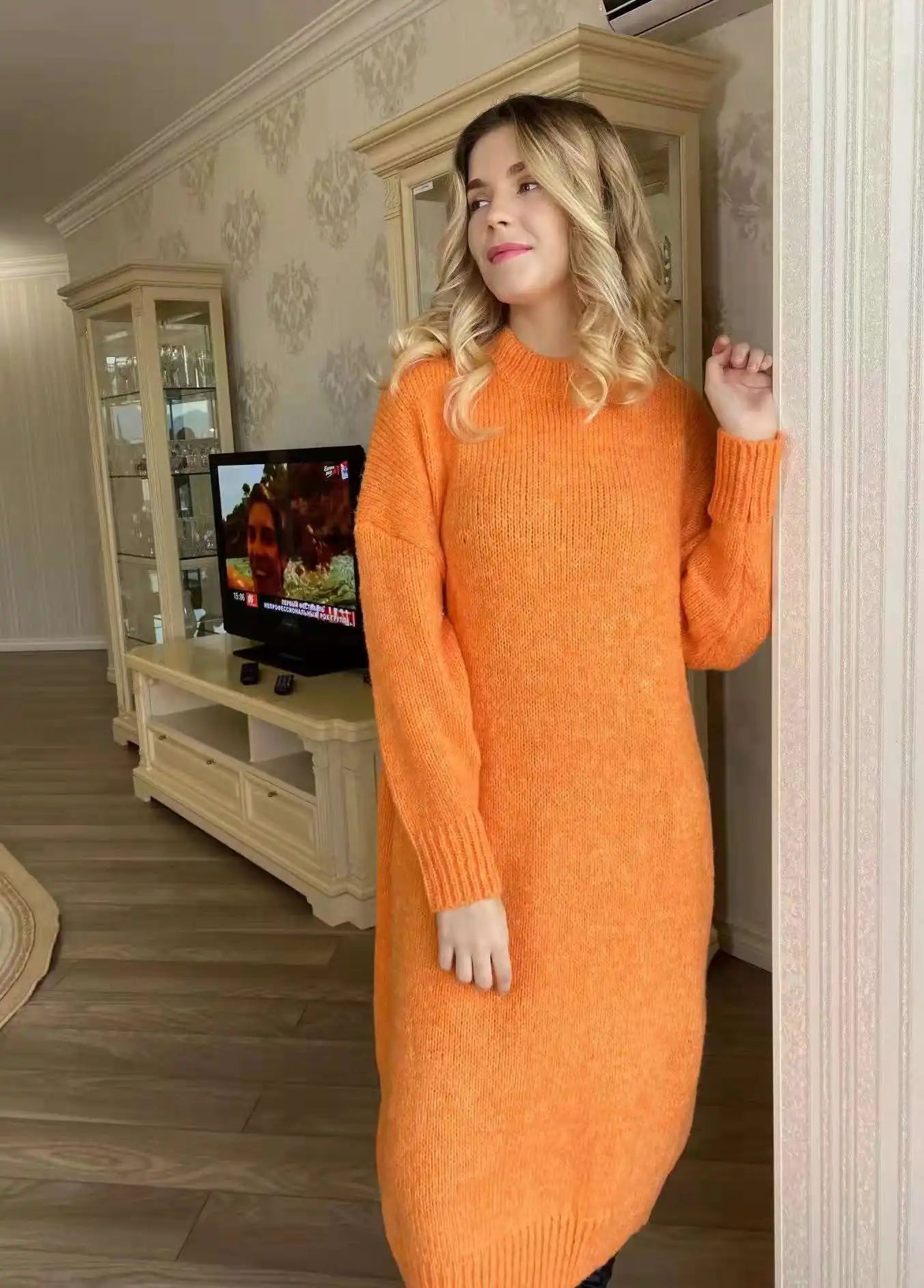Robe Pull Longue Femme – Tricot Épais Vintage Oversize Chaud pour Automne & Hiver | F-laglam.