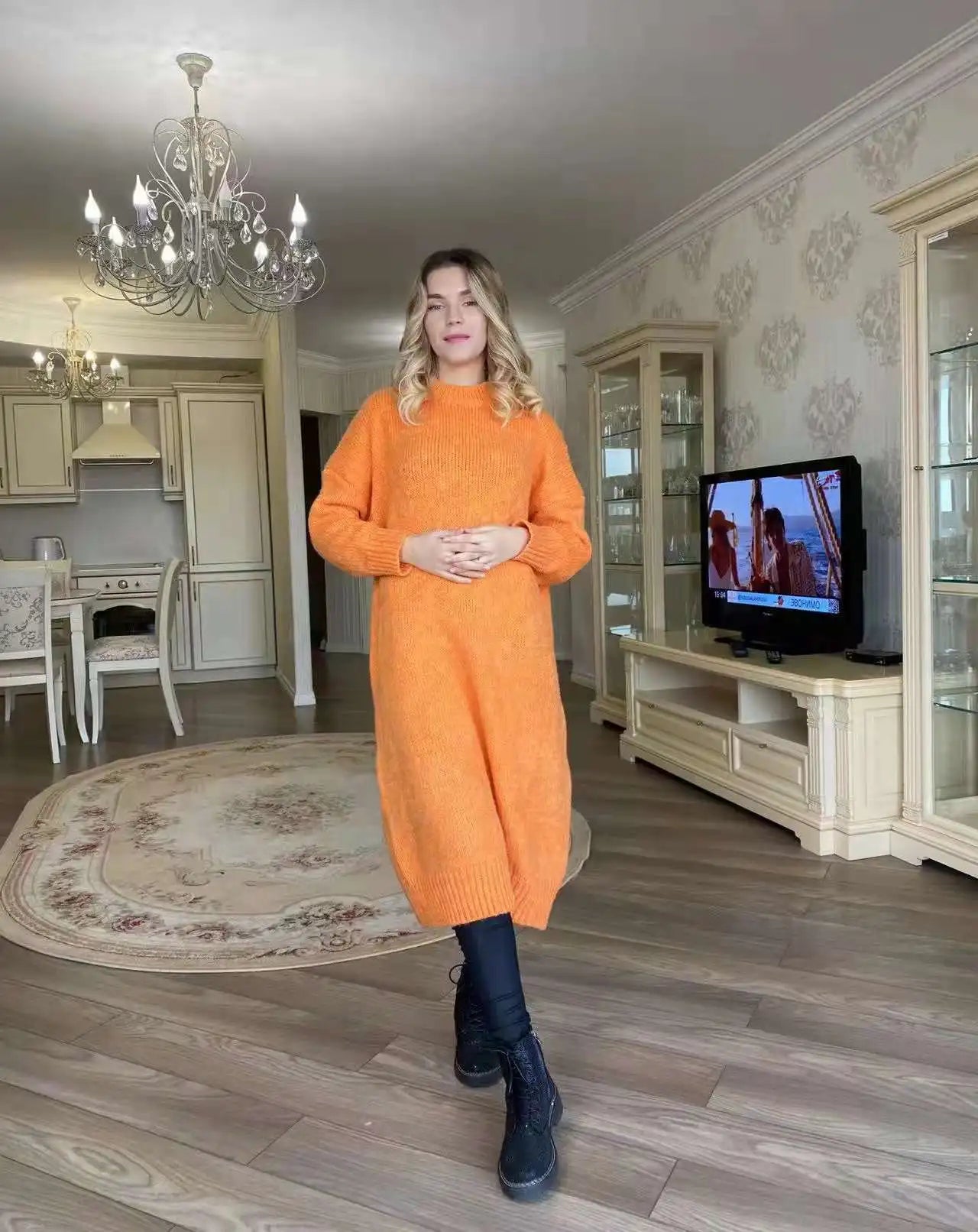 Robe Pull Longue Femme – Tricot Épais Vintage Oversize Chaud pour Automne & Hiver | F-laglam.