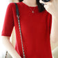 Pull Femme Slim à Manches Courtes – Tricot Col Rond Léger Printemps Été 2025 |