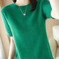 Pull Femme Slim à Manches Courtes – Tricot Col Rond Léger Printemps Été 2025 |