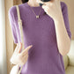 Pull Femme Slim à Manches Courtes – Tricot Col Rond Léger Printemps Été 2025 |