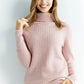 Pull Femme en Laine Mérinos 100 % – Col Roulé Tricoté Cachemire Automne Hiver.