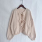 Cardigan Femme Élégant – Tricot Uni avec Lacet, Col Rond, Style Simple Chic |