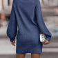 Robe pull femme à col montant et manches longues – automne/hiver élégante