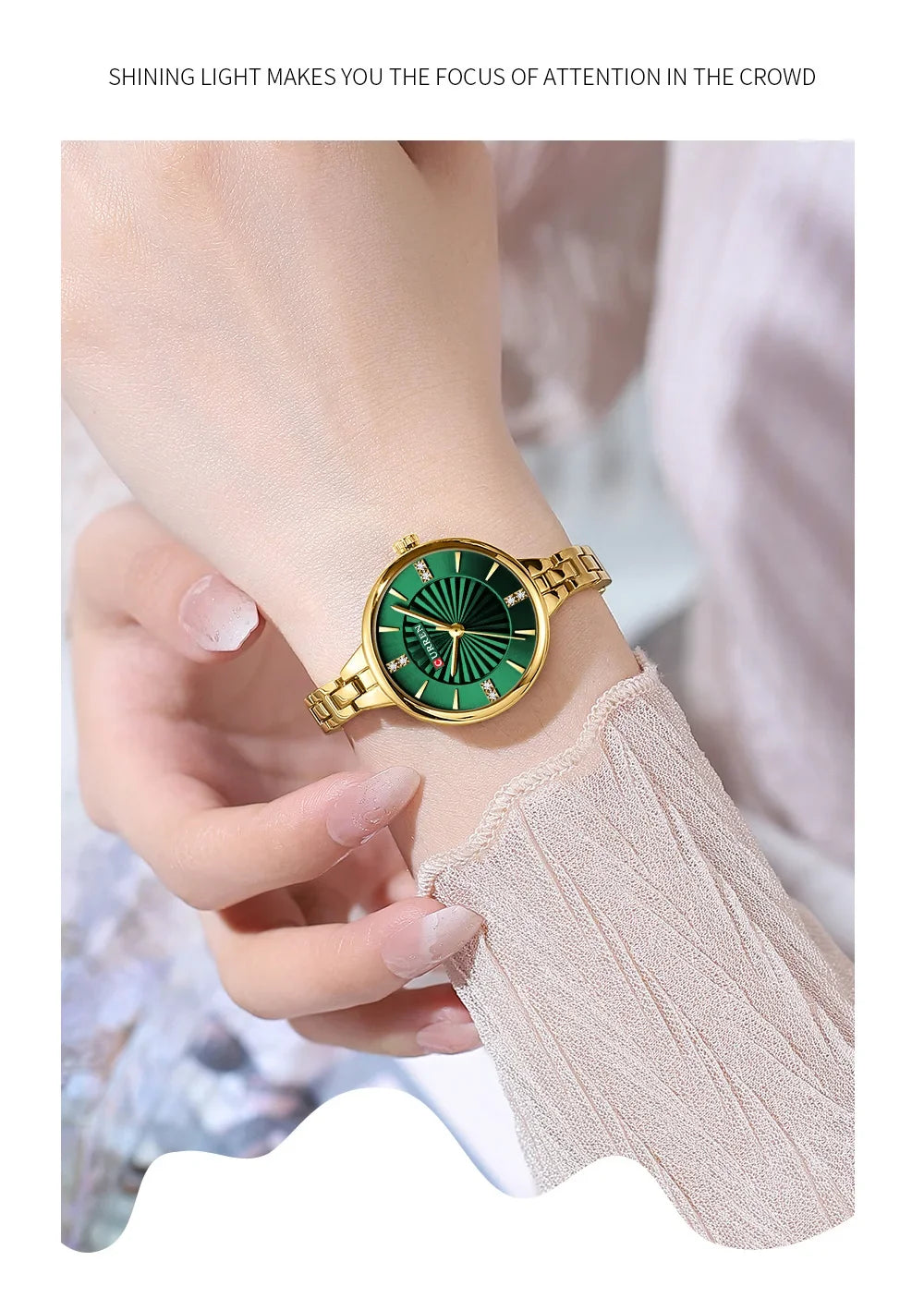 Montre pour femme de la marque CURREN, mouvement à quartz précis, avec bracelet magnétique réglable. Design élégant et sportif, idéale pour un usage quotidien ou pour compléter vos tenues habillées.