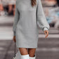 Robe pull femme à col montant et manches longues – automne/hiver élégante