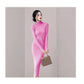 Robe Pull Longue Femme – Tricot Élastique Ajusté Style Coréen Élégant Automne Hiver.