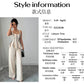 Ensemble Femme 2 Pièces – Top Sans Manches à Volants & Pantalon Large Taille Haute, Style Y2K Streetwear Chic | F-lagam.