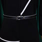 Robe élégante de bureau pour femme, col rond, manches trois quarts, ceinturée à la taille, coupe ajustée mi-mollet. Idéale pour un look professionnel et raffiné.