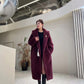 Manteau Teddy Bear Femme – Laine d’Alpaga Oversize, Chaud & Doux, Style Classique Décontracté Hiver