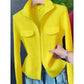 Cardigan Court Femme à Fermeture Zippée – Tricot Uni Col Revers Style Coréen Printemps Automne 2025.