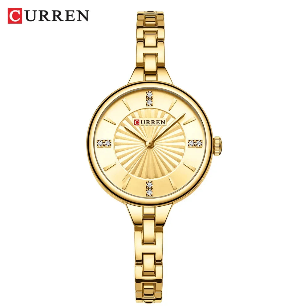 Montre pour femme de la marque CURREN, mouvement à quartz précis, avec bracelet magnétique réglable. Design élégant et sportif, idéale pour un usage quotidien ou pour compléter vos tenues habillées.