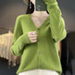 Cardigan Femme en Laine – Tricot Loose à Col V, Manches Longues | Collection.