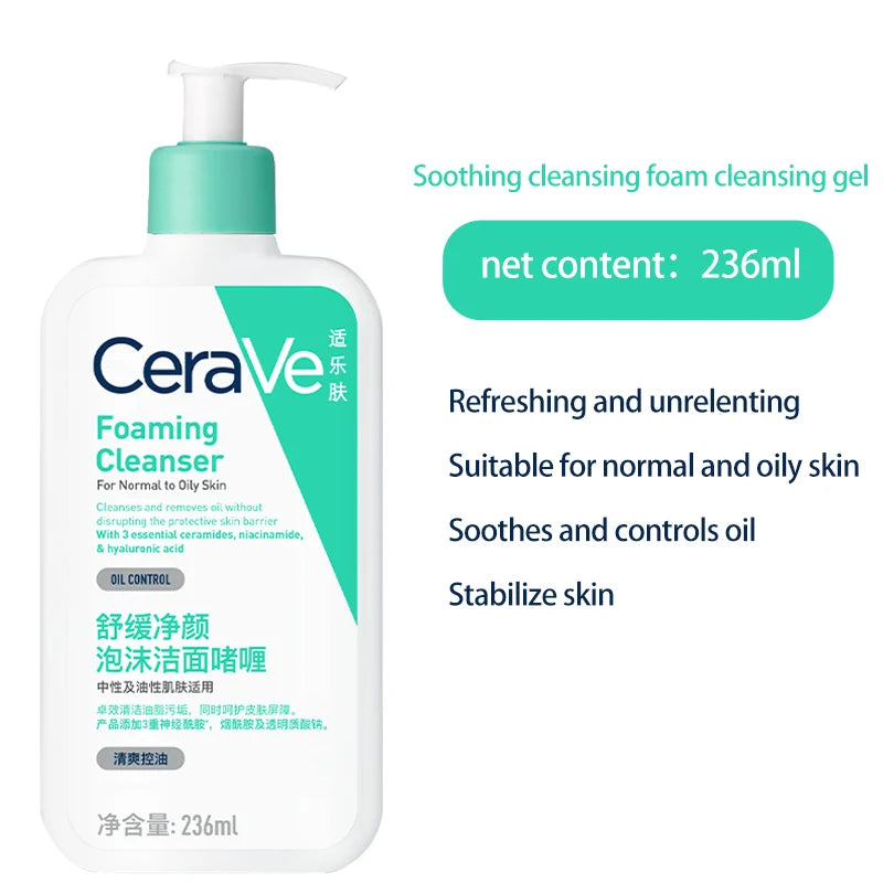 CeraVe Nettoyant Hydratant Visage – Peaux Sèches, à l’Acide Hyaluronique, Céramides & Glycérine